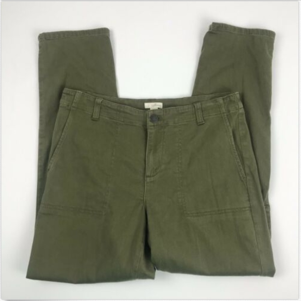 J Jill Denim 8 Green Jeans Military Cargo Skinny